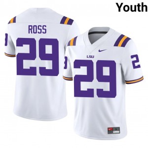 #29 Jordan Ross LSU Tigers White Jersey | Elite Stitched Youth Player Football Gear 67613735