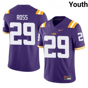Purple Jordan Ross #29 LSU Jersey | Youth High School Football Licensed Stitch 86785934