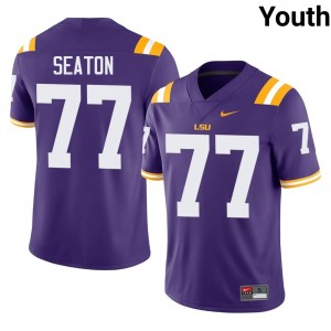 Louisiana State Jordan Seaton #77 Purple Jersey | Genuine Stitch NCAA Football Youth Apparel 54121027