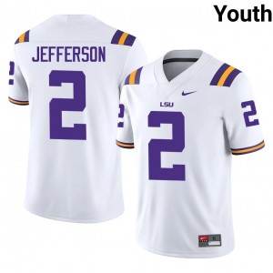 Justin Jefferson #2 Geaux Tigers Jersey | Pro-Grade White College Football Youth Stitched 17243118