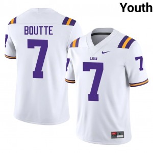 Elite Thread Kayshon Boutte #7 LSU Tigers White Jersey | Youth University Football Stitched Fan Gear 89835716