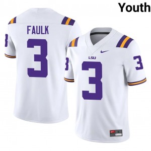 LSU Tigers Kevin Faulk #3 White Jersey | Premium Stitched NCAA Football Youth Apparel 14029701