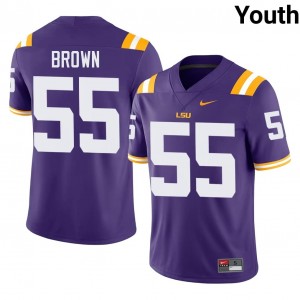 Purple Lamar Brown #55 LSU Tigers Jersey | Youth High School Football Fresh Swen 64986597