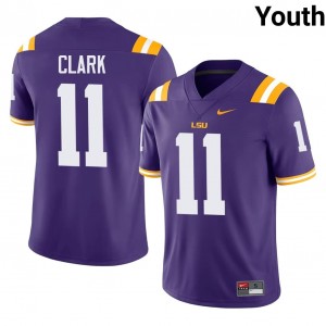 Top-Tier Landen Clark #11 Geaux Tigers Purple Jersey | Youth University Football Swen Fan Gear 56509766