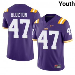Top-Tier Malik Blocton #47 Geaux Tigers Purple Jersey | Youth University Football Swen Fan Gear 68287692