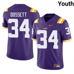 Mason Dossett #34 Fighting Tigers Jersey | Exclusive Purple College Football Youth Swen 86347236