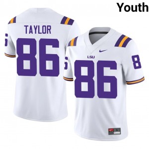 Mason Taylor #86 Louisiana State Jersey | Gameday White College Football Youth Stitched 16698687