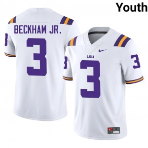 White Odell Beckham Jr. #3 LSU Tigers Jersey | Youth High School Football Fresh Stitched 31468231