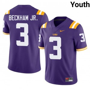 Officially Licensed Odell Beckham Jr. #3 LSU Purple Jersey | Youth University Football Stitch Fan Gear 46065566