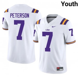 #7 Patrick Peterson LSU White Jersey | Authentic Stitched Youth Player Football Gear 41311907