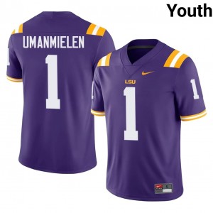 Durable Princewill Umanmielen #1 Fighting Tigers Purple Jersey | Youth University Football Swen Fan Gear 78064937