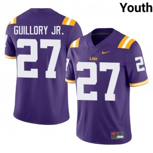 Raycine Guillory Jr. #27 Louisiana State Jersey | Gameday Purple College Football Youth Stitch 28845185