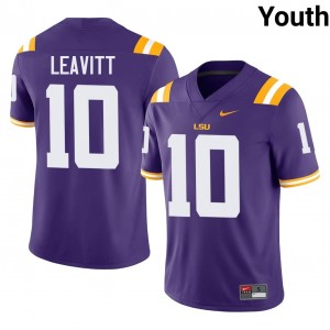 Sam Leavitt #10 LSU Jersey | Iconic Purple College Football Youth Stitch 84739026