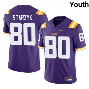 Scott Starzyk #80 LSU Tigers Jersey | Exclusive Purple College Football Youth Swen 65817149