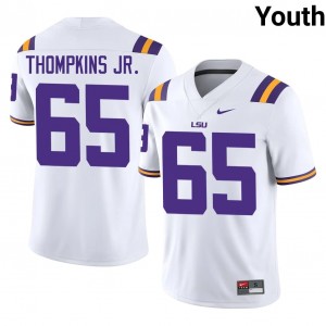 Sean Thompkins Jr. #65 LSU Jersey | Iconic White College Football Youth Stitched 70624648