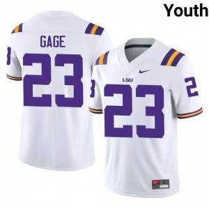 #23 Stacy Gage LSU Tigers White Jersey | Alumni Stitched Youth Player Football Gear 86483475