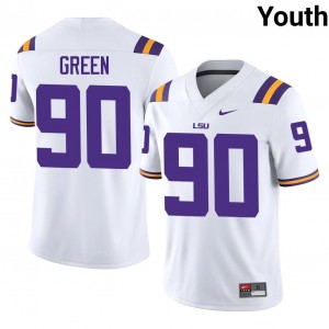 Officially Licensed Stephiylan Green #90 LSU White Jersey | Youth University Football Stitched Fan Gear 49292460