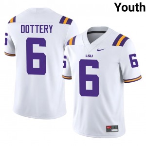 #6 TJ Dottery LSU White Jersey | Authentic Stitched Youth Player Football Gear 54167393