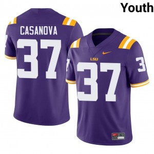 Tommy Casanova #37 Geaux Tigers Jersey | Pro-Grade Purple College Football Youth Swen 44331616