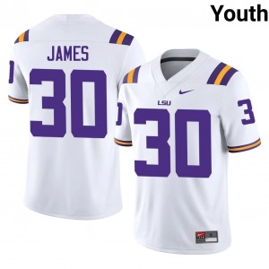 LSU Treylan James #30 White Jersey | Pro Cut Stitched NCAA Football Youth Apparel 54125026