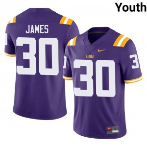 #30 Treylan James Geaux Tigers Purple Jersey | Classic Swen Youth Player Football Gear 66690717