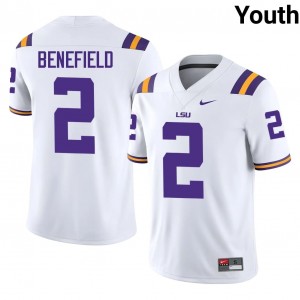 LSU Ty Benefield #2 White Jersey | Pro Cut Stitched NCAA Football Youth Apparel 51836770