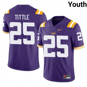 Purple Y.A. Tittle #25 LSU Jersey | Youth High School Football Licensed Stitch 29033515